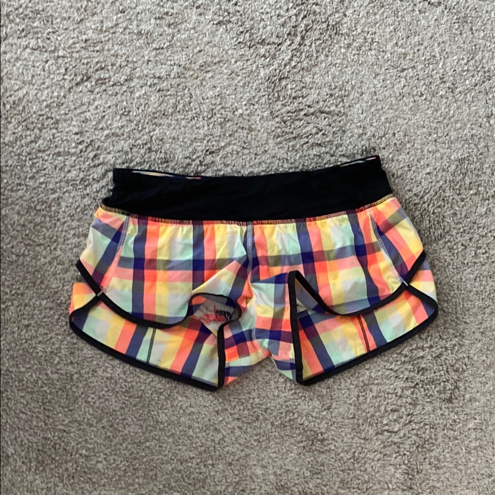 lululemon athletica Black and Orange Athletic Shorts
